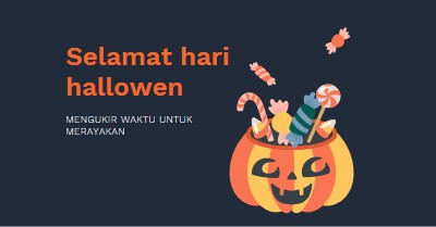 Nikmati Halloween yang manis black whimsical-line