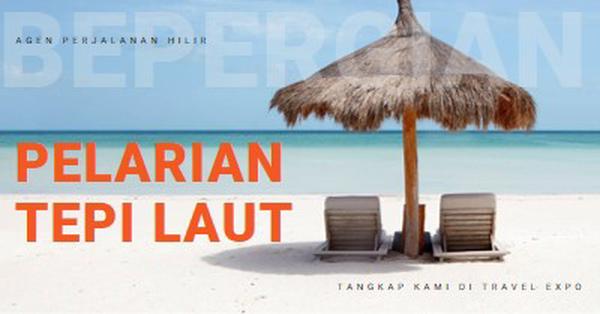 Pelarian tepi laut blue modern-bold