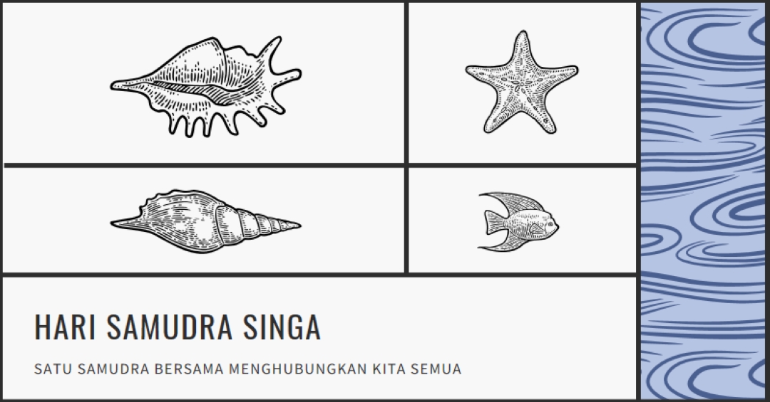 Selamat Hari Samudra Singa white vintage-retro