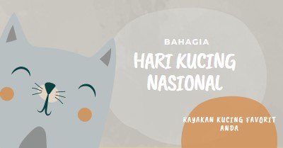 Selamat Hari Kucing Nasional gray organic-simple