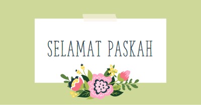 Bloomer Paskah green whimsical-line