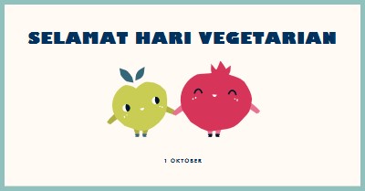 Selamat Hari Vegetarian white whimsical-line