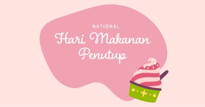 Kesenangan baru dipanggang pink whimsical-line