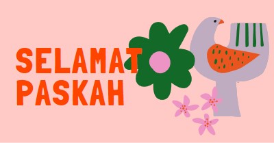 Selamat Paskah pink whimsical-color-block