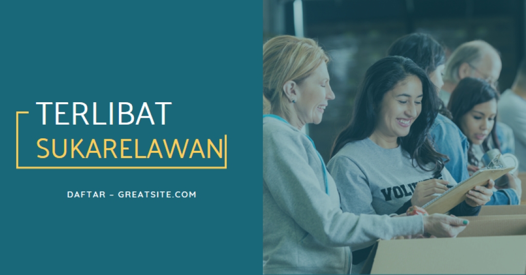 Mari bersorak untuk relawan blue modern-simple