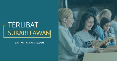 Mari bersorak untuk relawan blue modern-simple