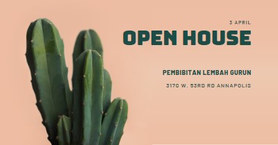 Open house 3 April pink modern-simple