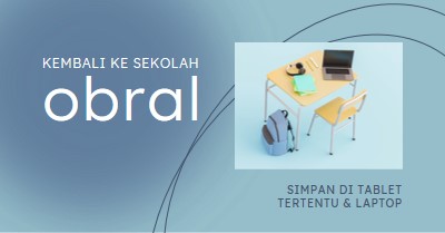 Kembali ke penjualan sekolah blue modern-simple