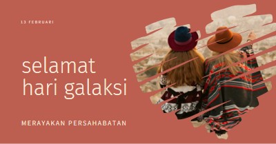 Merayakan persahabatan wanita red modern-simple