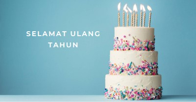 Selamat ulang tahun kue blue modern-simple