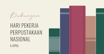 Mendukung pekerja pustaka green modern-simple