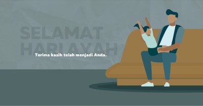 Selamat Hari Ayah blue modern-color-block