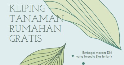 Kliping tanaman rumahan gratis blue organic-simple