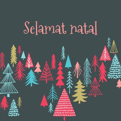 Selamat natal green whimsical-line