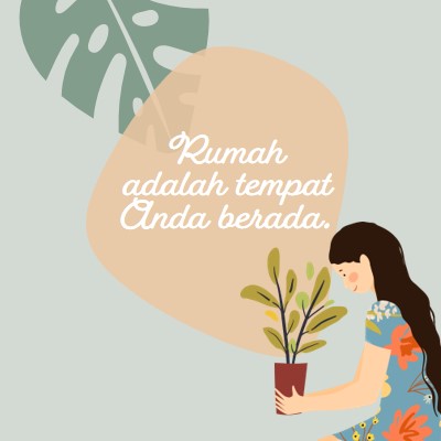 Rumah berada di mana pun Anda berada gray organic-simple