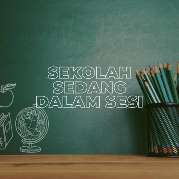 Sekolah sedang dalam sesi green modern-simple