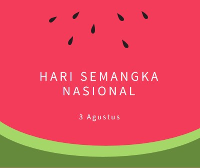 Hari Semangka Nasional pink modern-simple