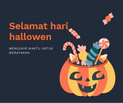 Nikmati Halloween yang manis black whimsical-line