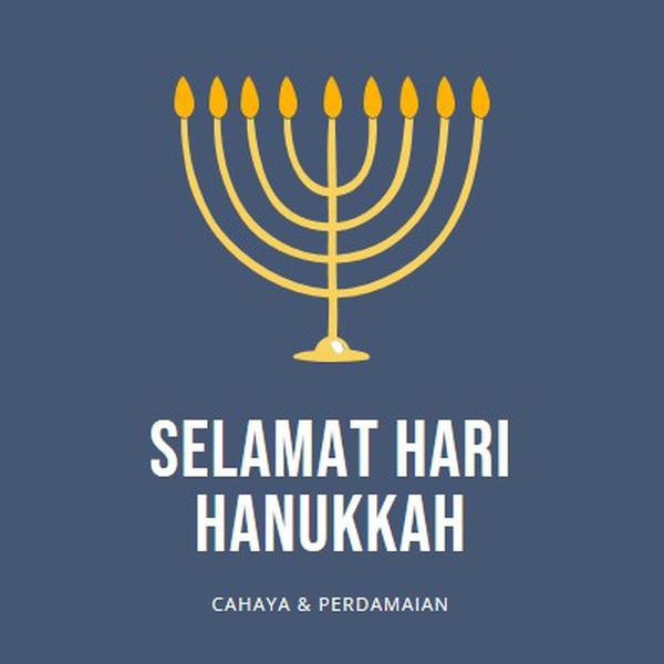 Hanukkah Sameach blue modern-simple