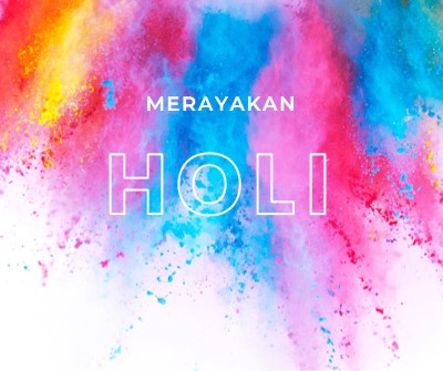 Happy Holi white modern-bold