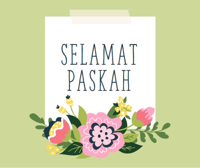 Bloomer Paskah green whimsical-line