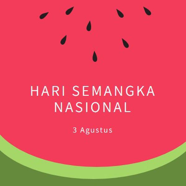 Hari Semangka Nasional pink modern-simple