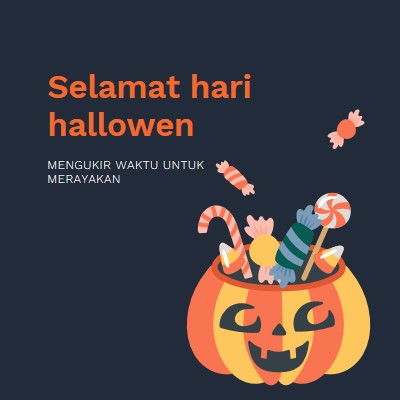 Nikmati Halloween yang manis black whimsical-line