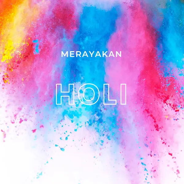 Happy Holi white modern-bold