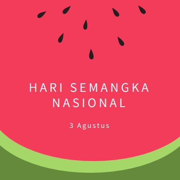 Hari Semangka Nasional pink modern-simple