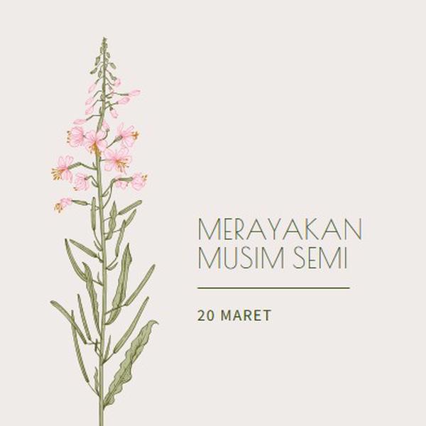 Merayakan musim semi white vintage-botanical