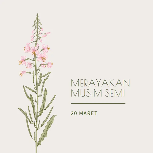 Merayakan musim semi white vintage-botanical