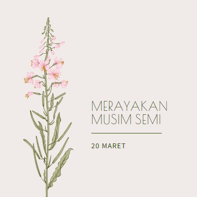 Merayakan musim semi white vintage-botanical