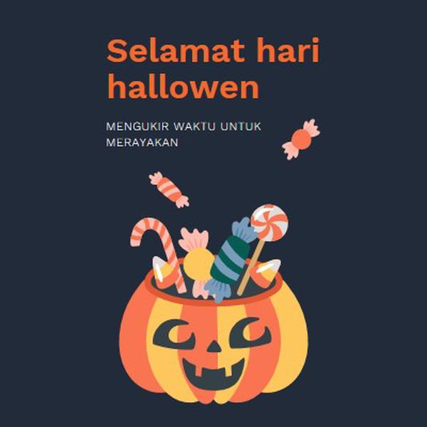 Nikmati Halloween yang manis black whimsical-line