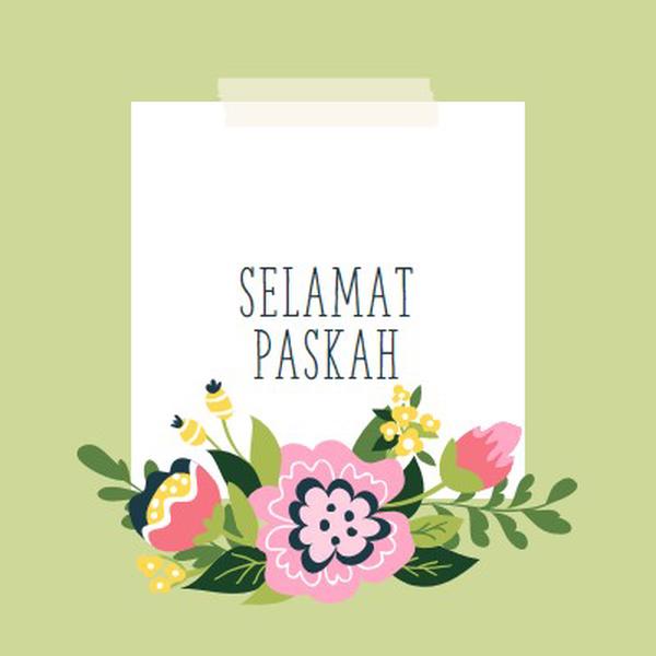 Bloomer Paskah green whimsical-line