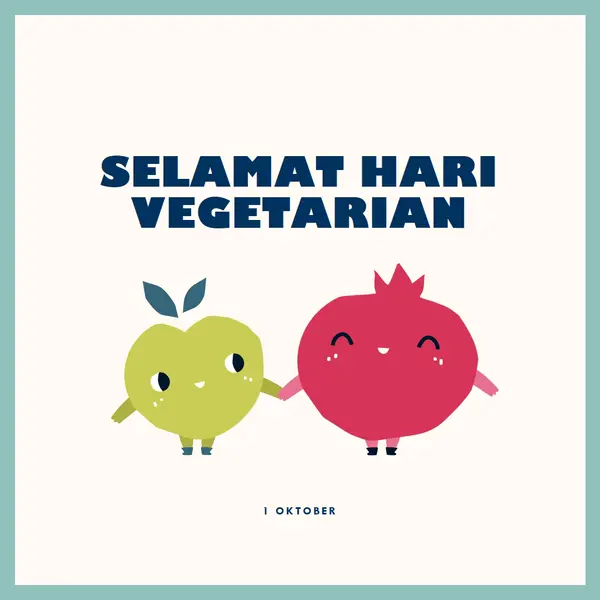 Selamat Hari Vegetarian white whimsical-line
