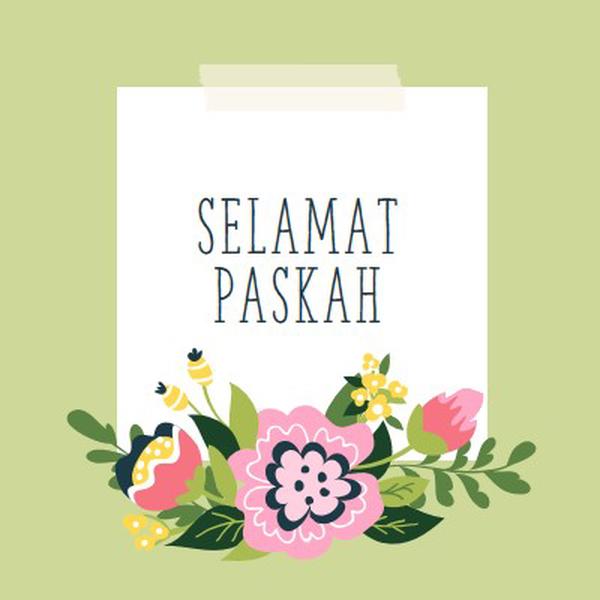 Bloomer Paskah green whimsical-line