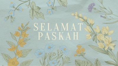 Keinginan Hari Timur blue vintage-botanical