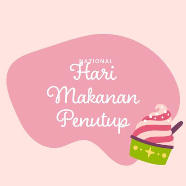 Kesenangan baru dipanggang pink whimsical-line