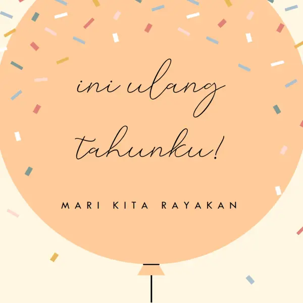 Mari kita rayakan ulang tahun saya yellow whimsical-line