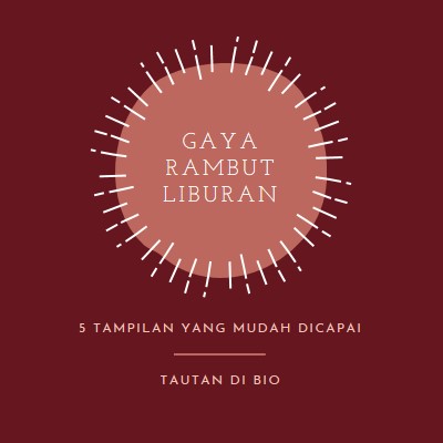 Gaya rambut liburan red organic-simple