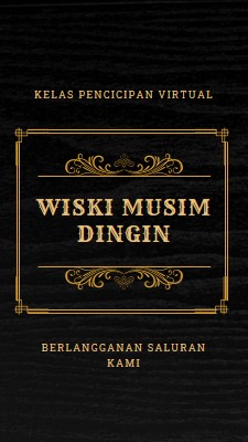 Wiski musim dingin black vintage-retro