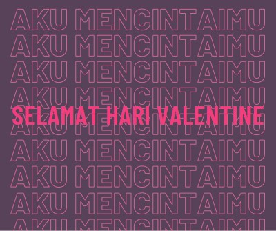 Aku mencintaimu, valentine purple modern-bold