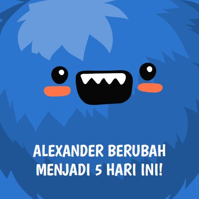 Monster kecil berusia lima tahun blue whimsical-color-block