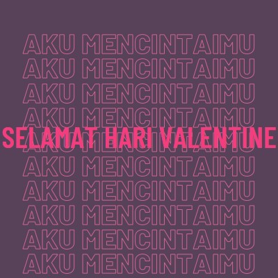 Aku mencintaimu, valentine purple modern-bold