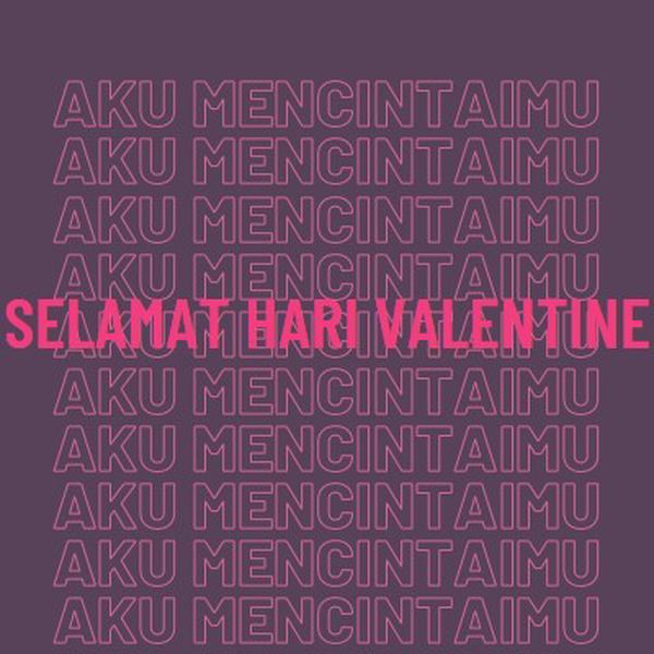 Aku mencintaimu, valentine purple modern-bold