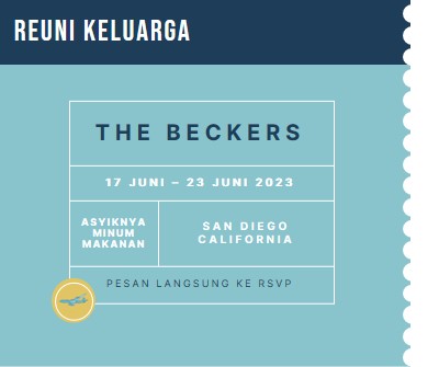 Tiket ke reuni blue modern-bold