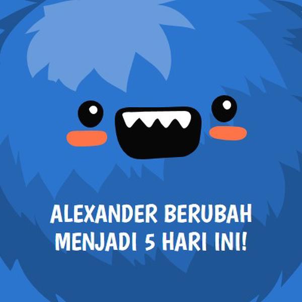 Monster kecil berusia lima tahun blue whimsical-color-block