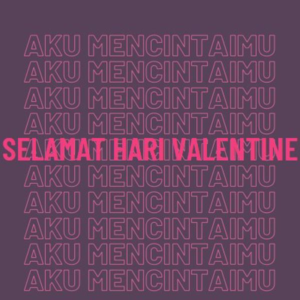 Aku mencintaimu, valentine purple modern-bold