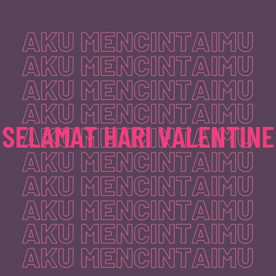 Aku mencintaimu, valentine purple modern-bold