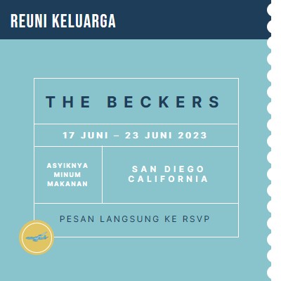 Tiket ke reuni blue modern-bold